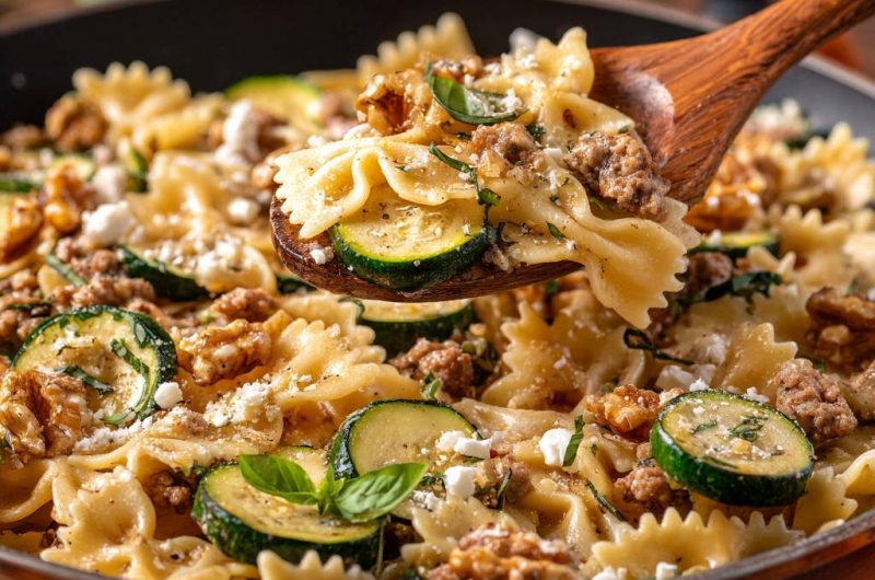 Skillet Sausage & Zucchini Farfalle