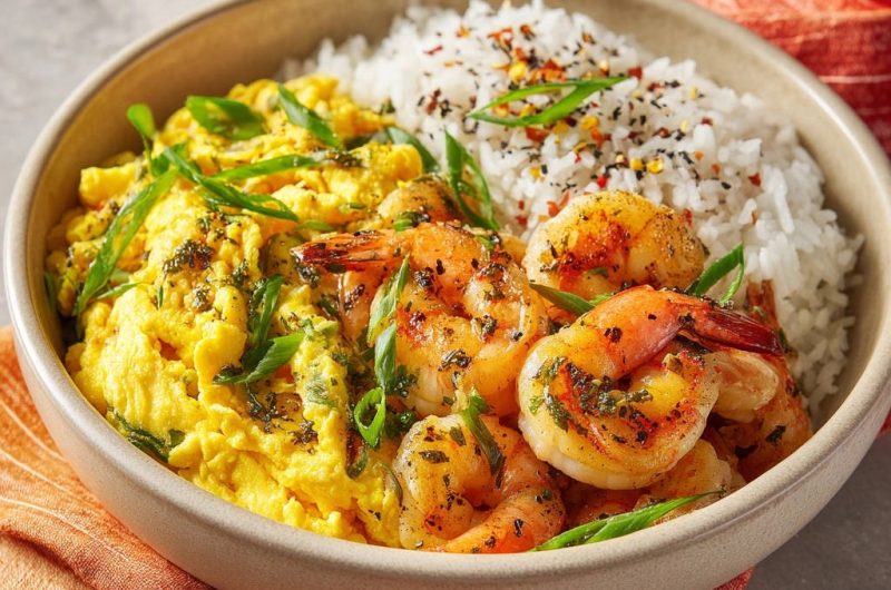 Speedy Shrimp & Egg Rice Bowl