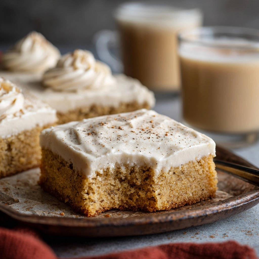 Spiced Cake Bars Bite Taken Close Up