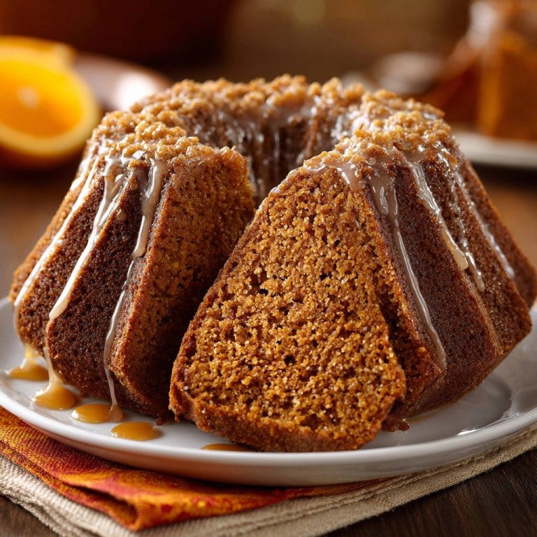 Spiced Orange Bundt Cake Cross Section Close Up