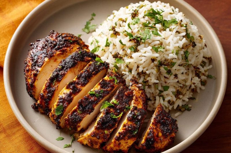 Spiced Pan-Seared Chicken & Herb Rice