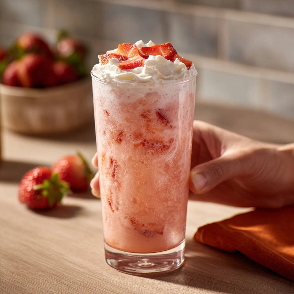 Strawberry Dream Smoothie Tall Glass Detail 1