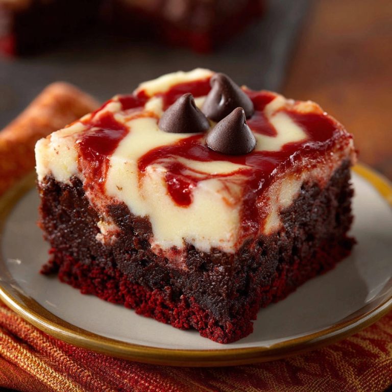 Swirled Red Velvet Cheesecake Bars Cross Section