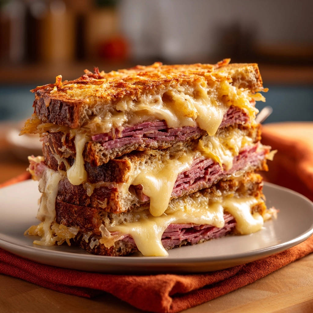 Ultimate Triple Decker Reuben Close Up Cross Section 1