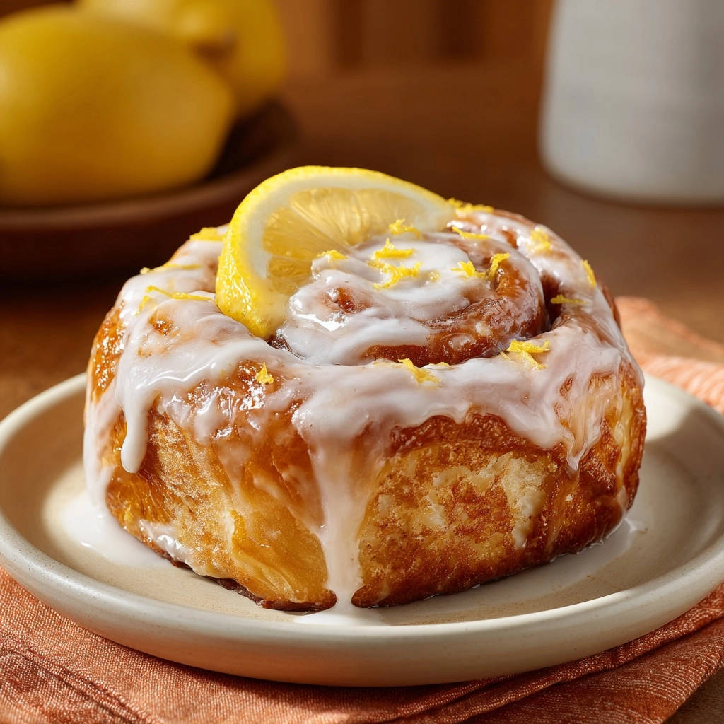 Zesty Lemon Sweet Rolls Single Serving Plated 1