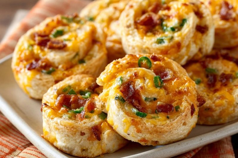 Cheesy Bacon Green Onion Pinwheels