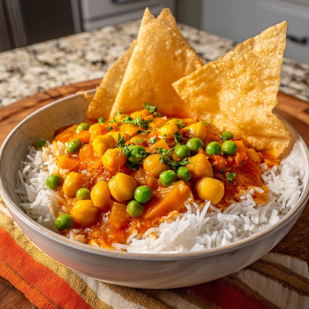 Chickpea Pea Curry Close Up Bowl 1