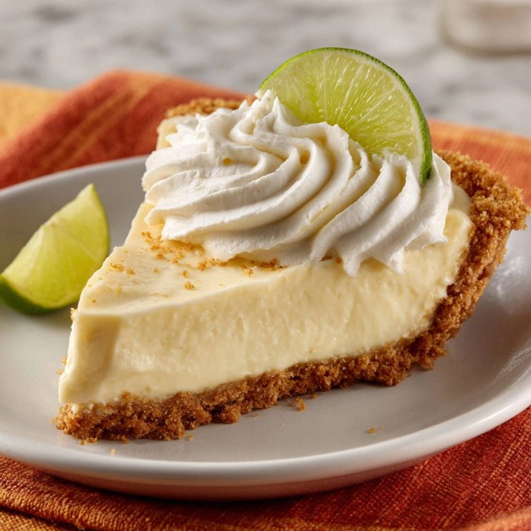 Classic Key Lime Pie Cross Section Slice