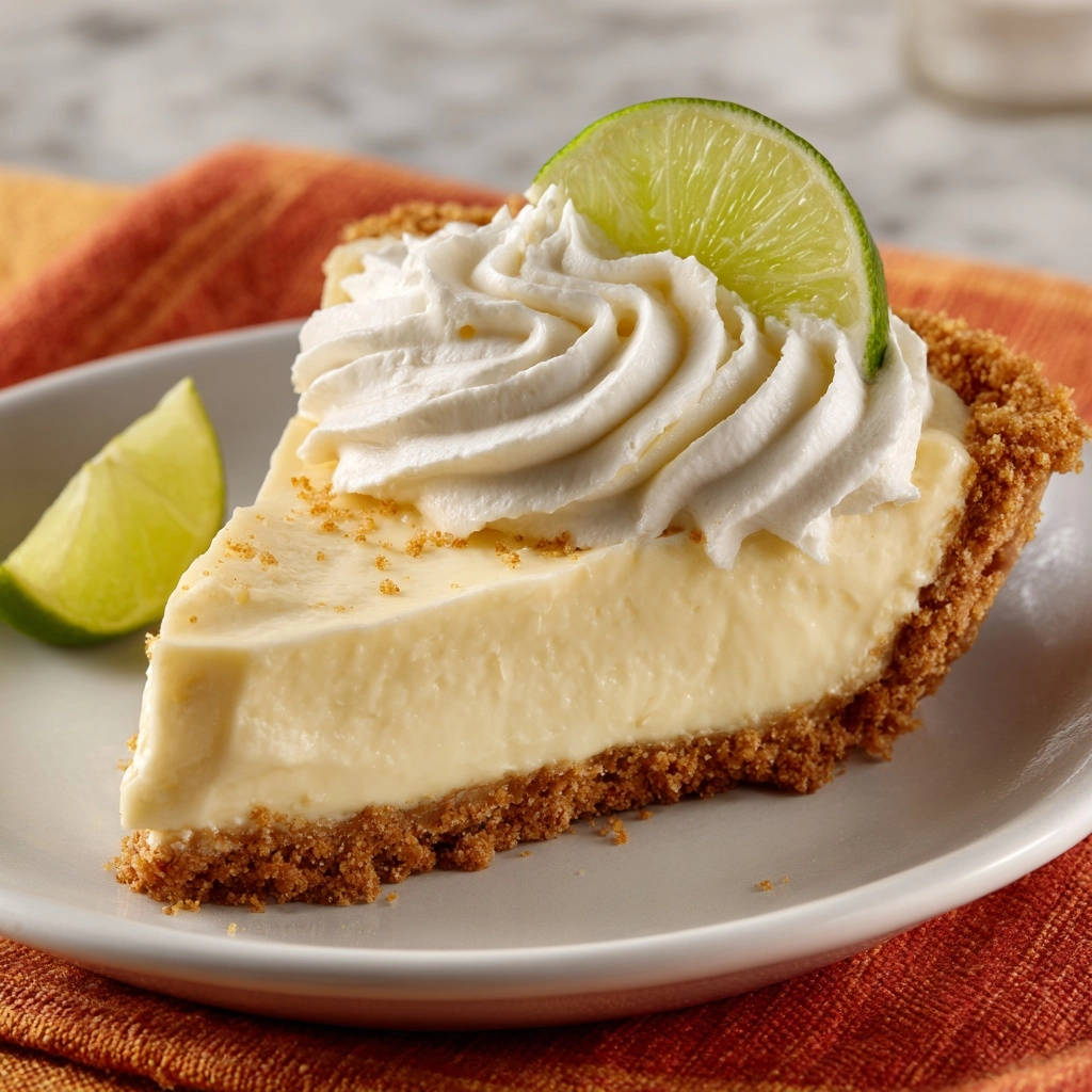 Classic Key Lime Pie Cross Section Slice