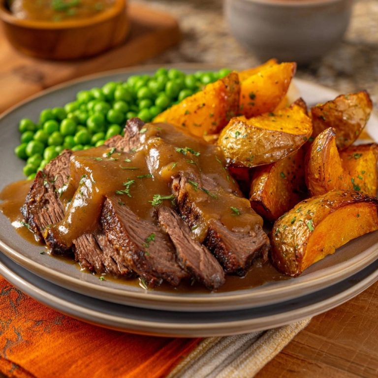 Classic Pot Roast Dinner Plated Serving
