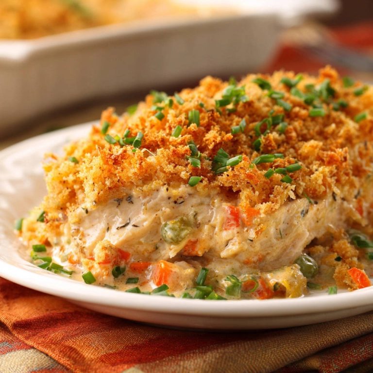 Creamy Chicken Bake Close Up Cross Section 2