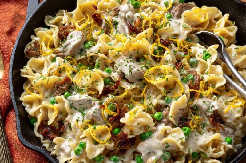 Creamy Chicken and Pea Noodles