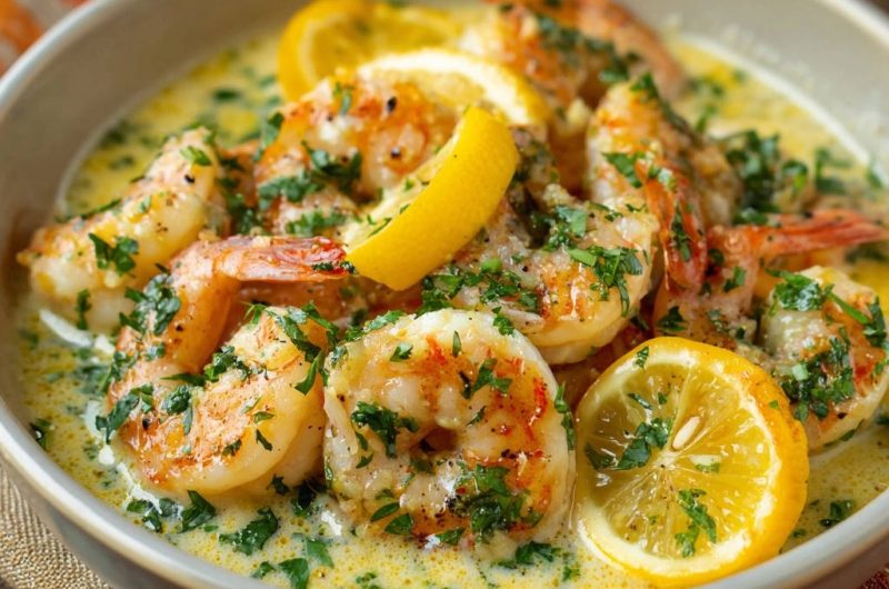 Creamy Lemon Garlic Shrimp