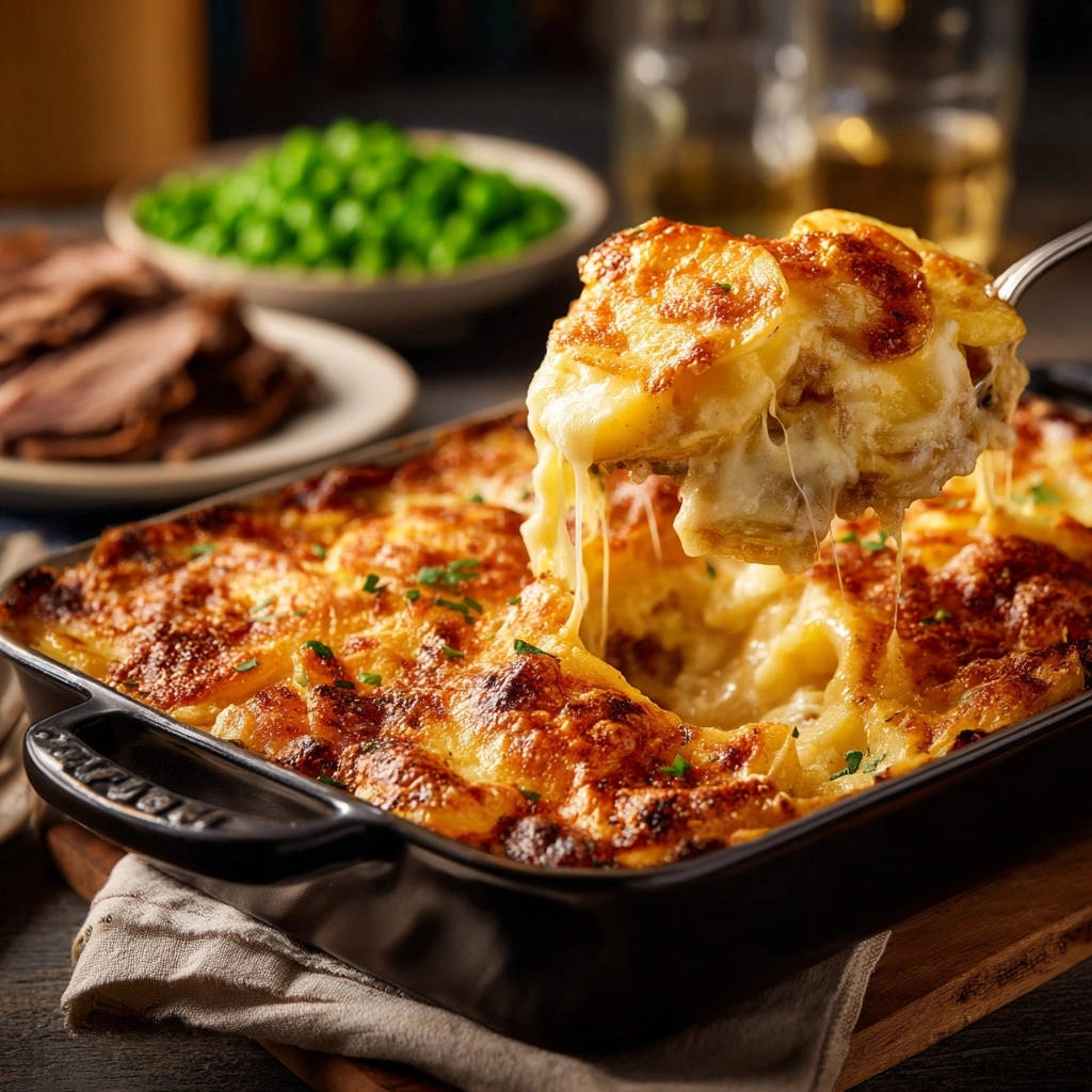 Creamy Potato Gratin Serving On Fork 1