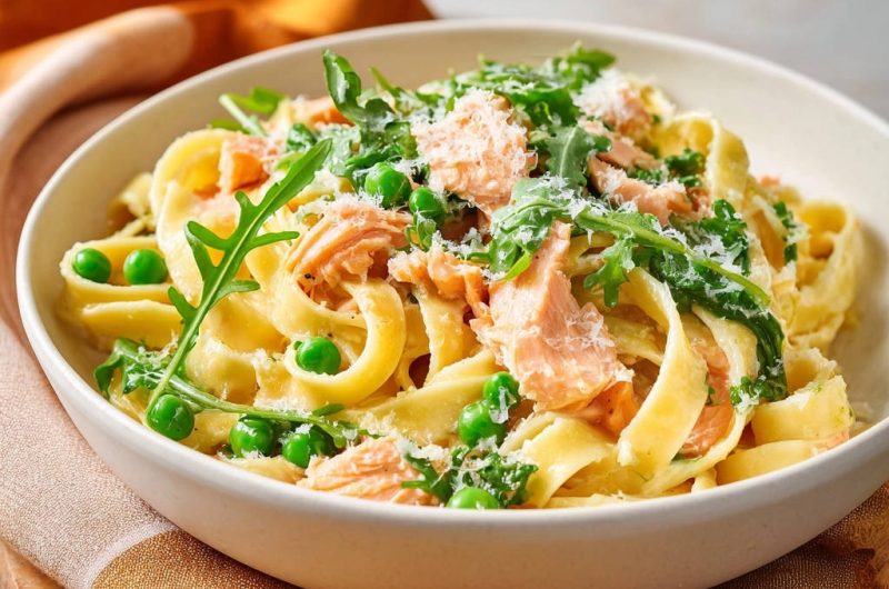Creamy Salmon Fettuccine