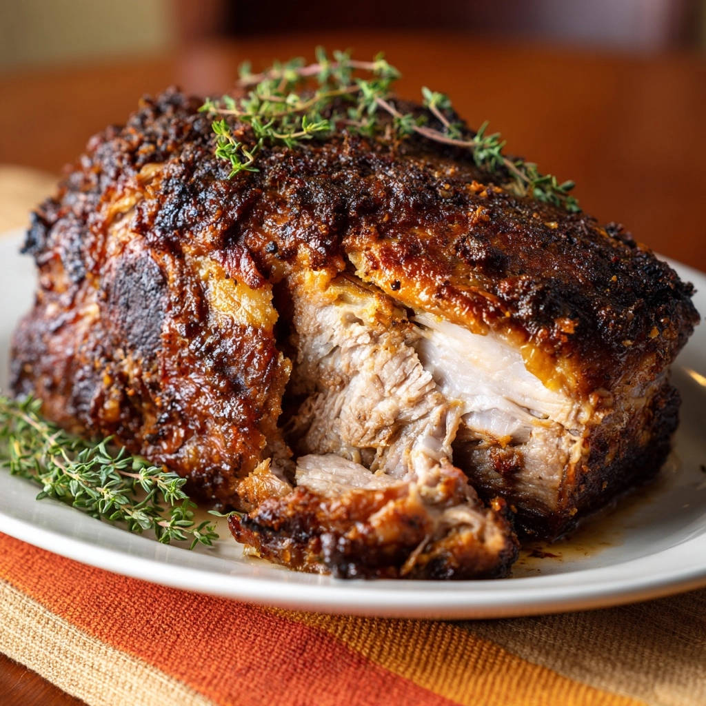 Crispy Crusted Beef Roast Close Up Cross Section