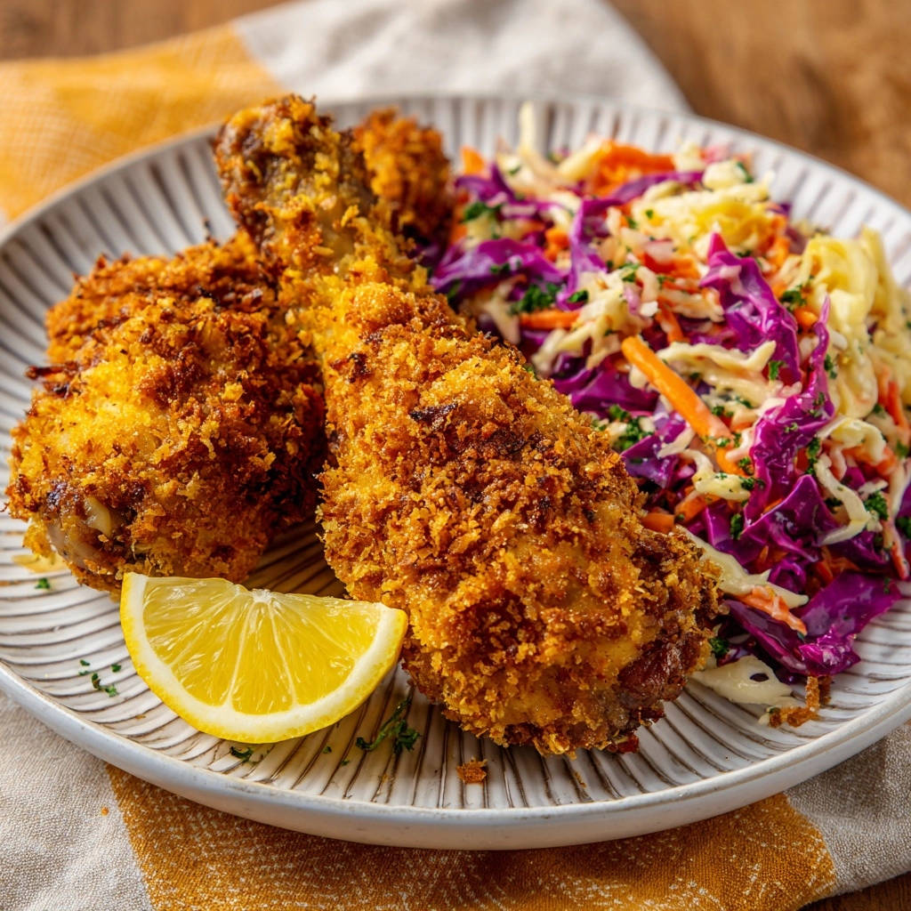 Crispy Oven Baked Chicken Drumsticks Plated 1