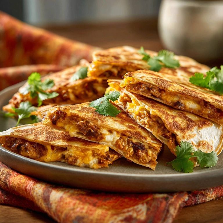 Easy Beef Cheese Quesadillas Close Up Cross Section