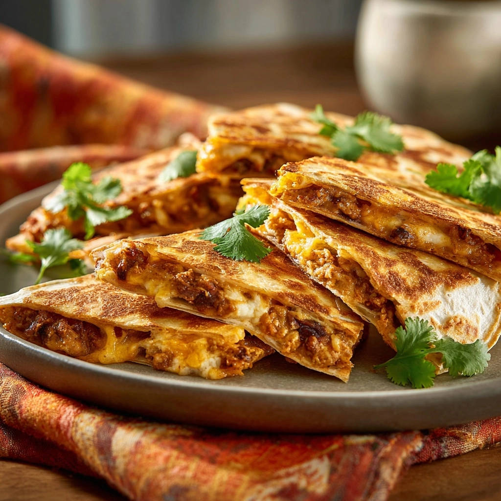 Easy Beef Cheese Quesadillas Close Up Cross Section