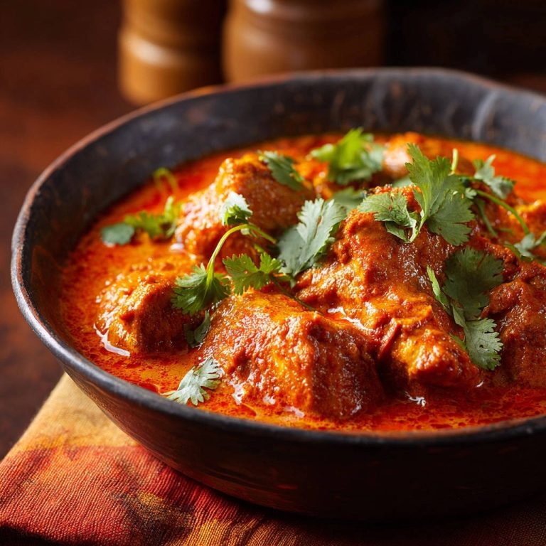 Easy Chicken Curry Close Up Garnished