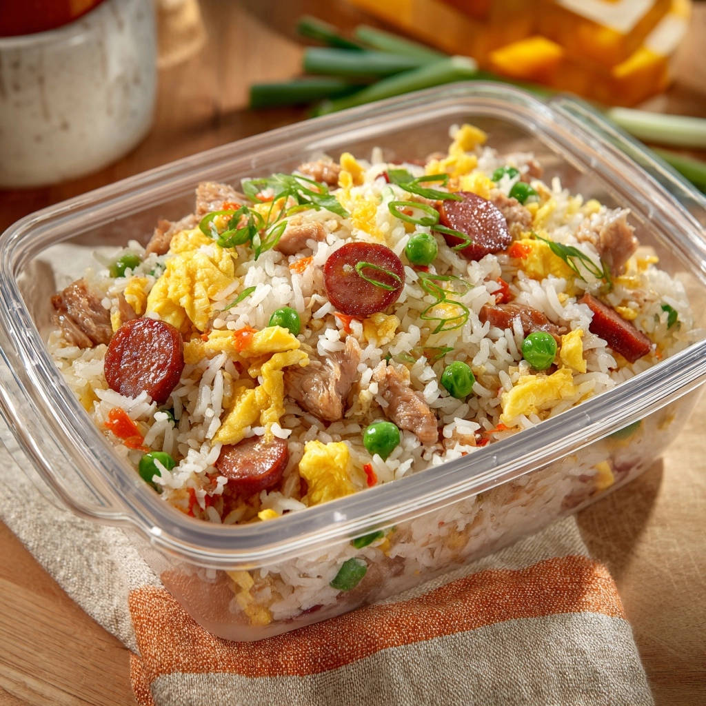 Easy Weeknight Fried Rice Close Up In Container 1
