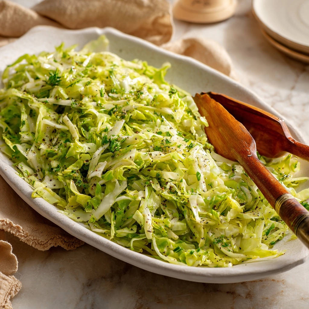 Fresh Cabbage Salad Overhead View 1