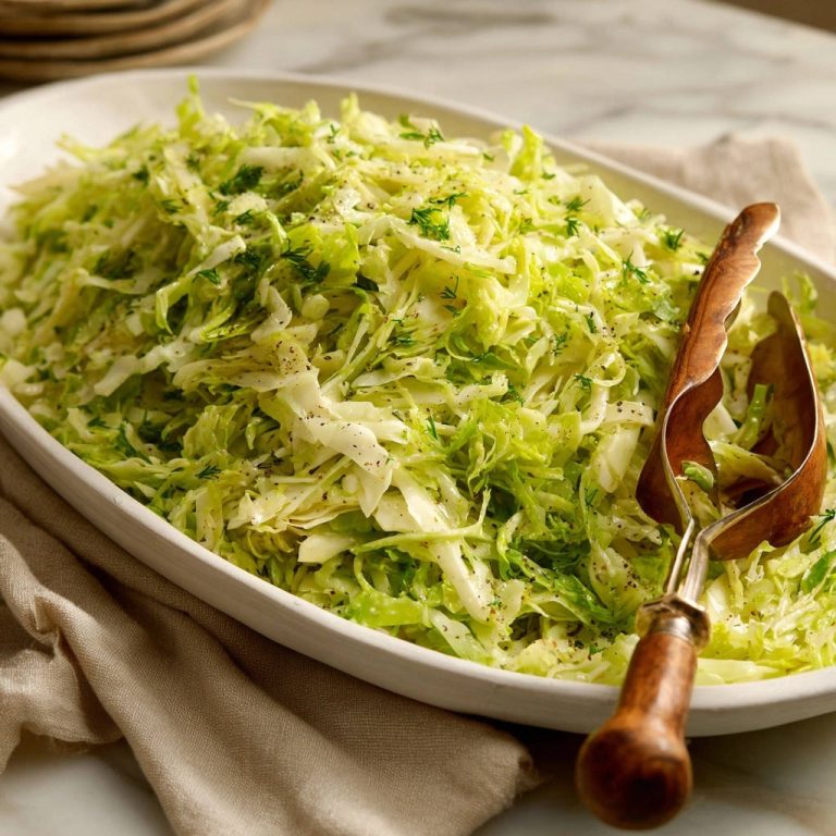 Fresh Cabbage Salad Overhead View