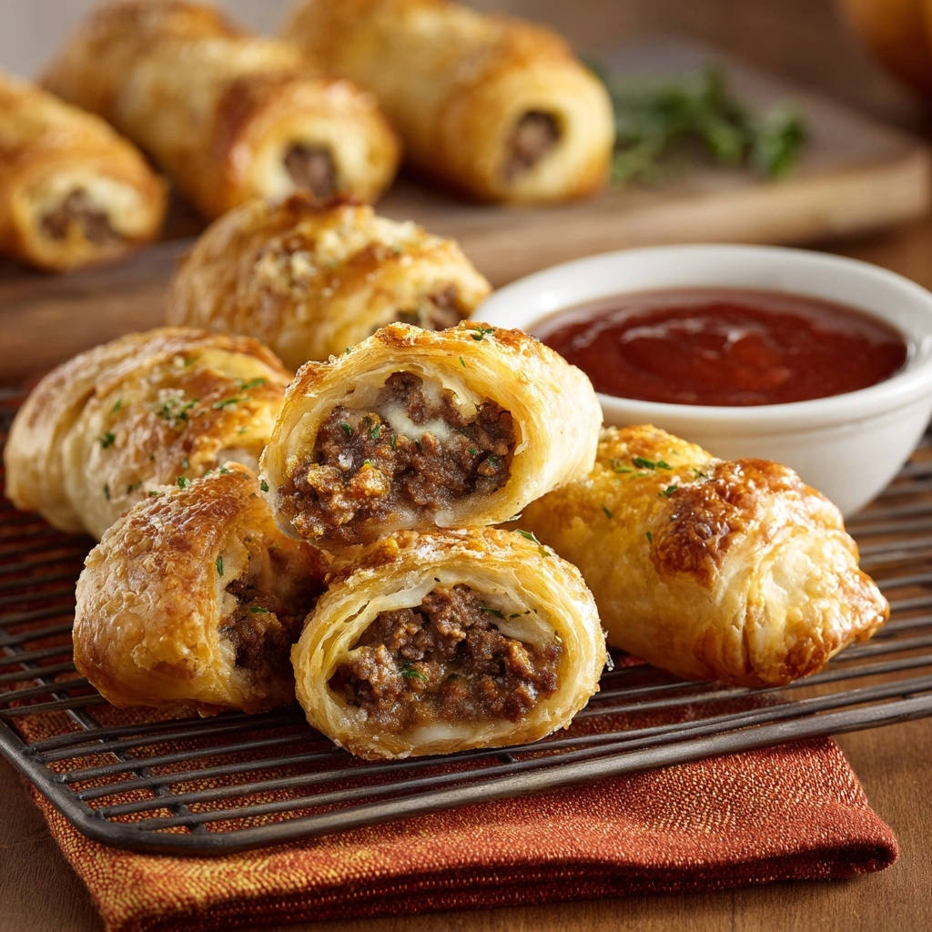 Golden Savory Beef Rolls Cross Section Interior 1
