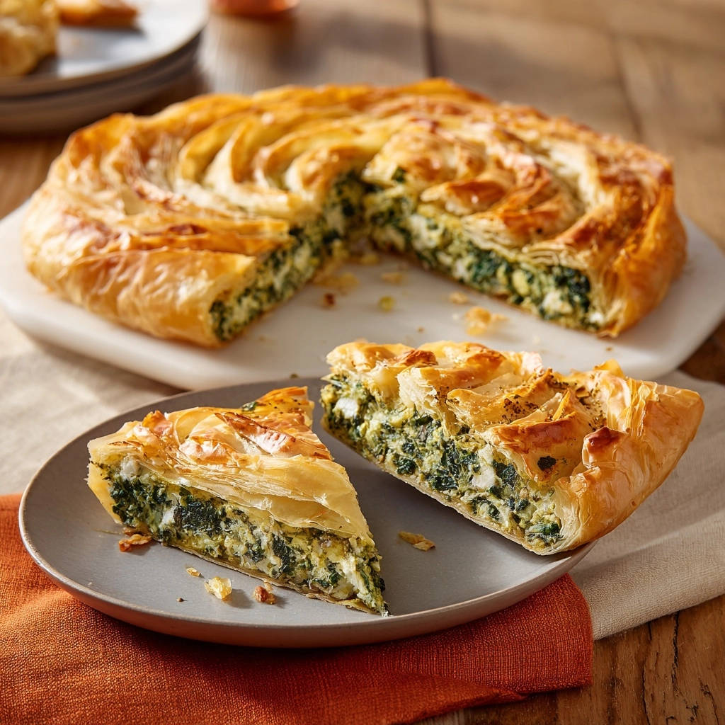 Golden Spiral Spinach Feta Pie Cross Section 1