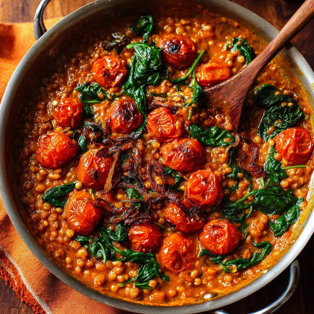 Hearty Beef Barley Stew Overhead View 1