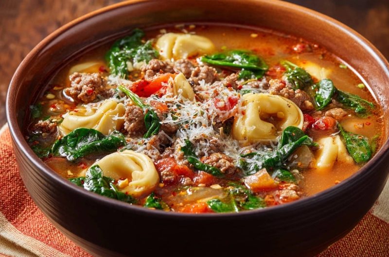 Hearty Tortellini and Meat Soup