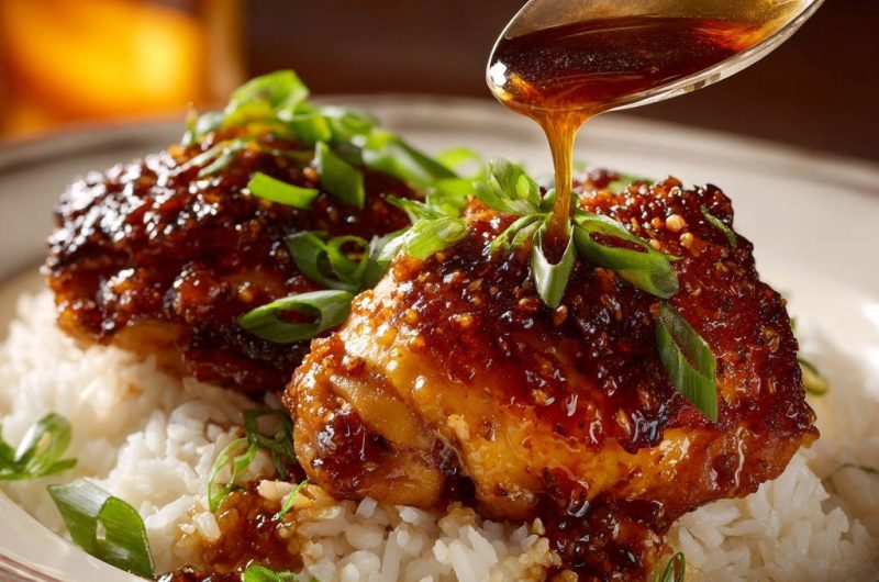 Honey Garlic Glazed Chicken Thighs