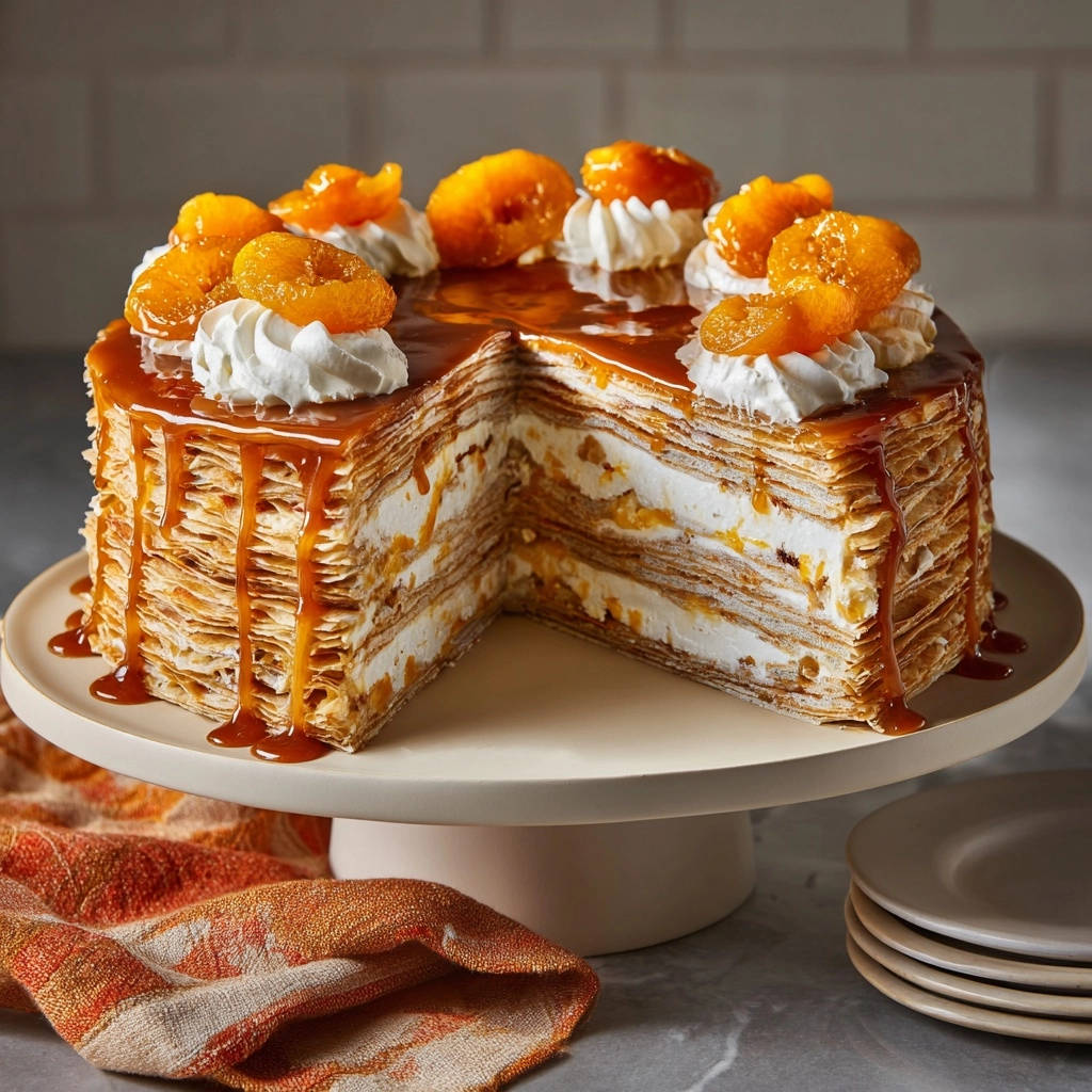 Orange Caramel Layer Cake Cross Section 1