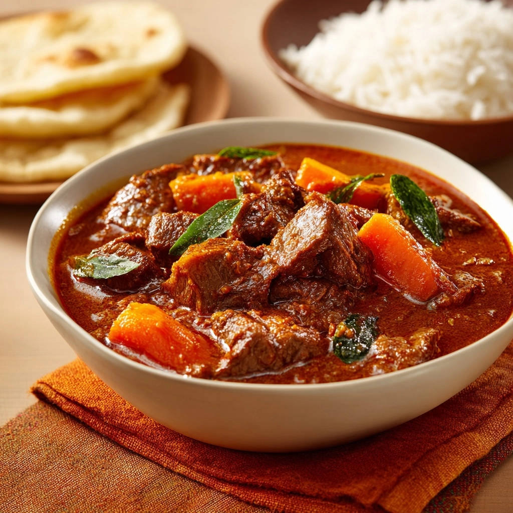 Savory Beef Carrot Curry Close Up 1