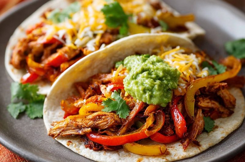 Shredded Chicken Fajita Tacos
