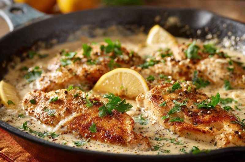 Skillet Creamy Lemon Herb Chicken