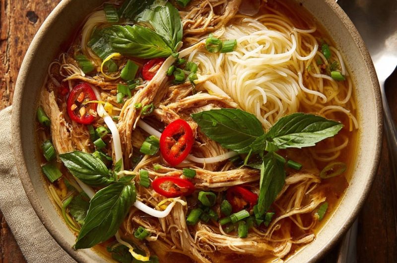 Speedy Shredded Chicken Noodle Bowl