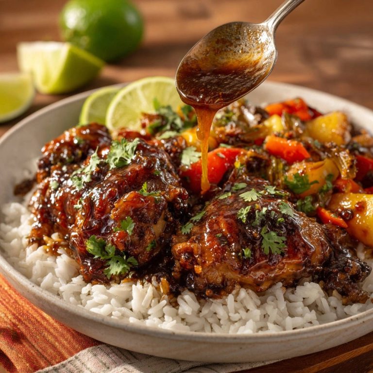 Sticky Ginger Lime Chicken Glaze Drizzling