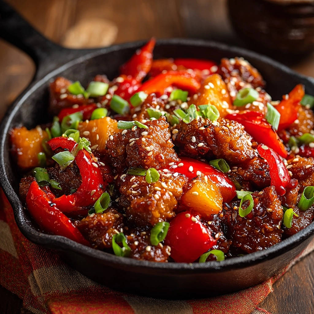 Sweet Tangy Crispy Chicken Close Up Detail