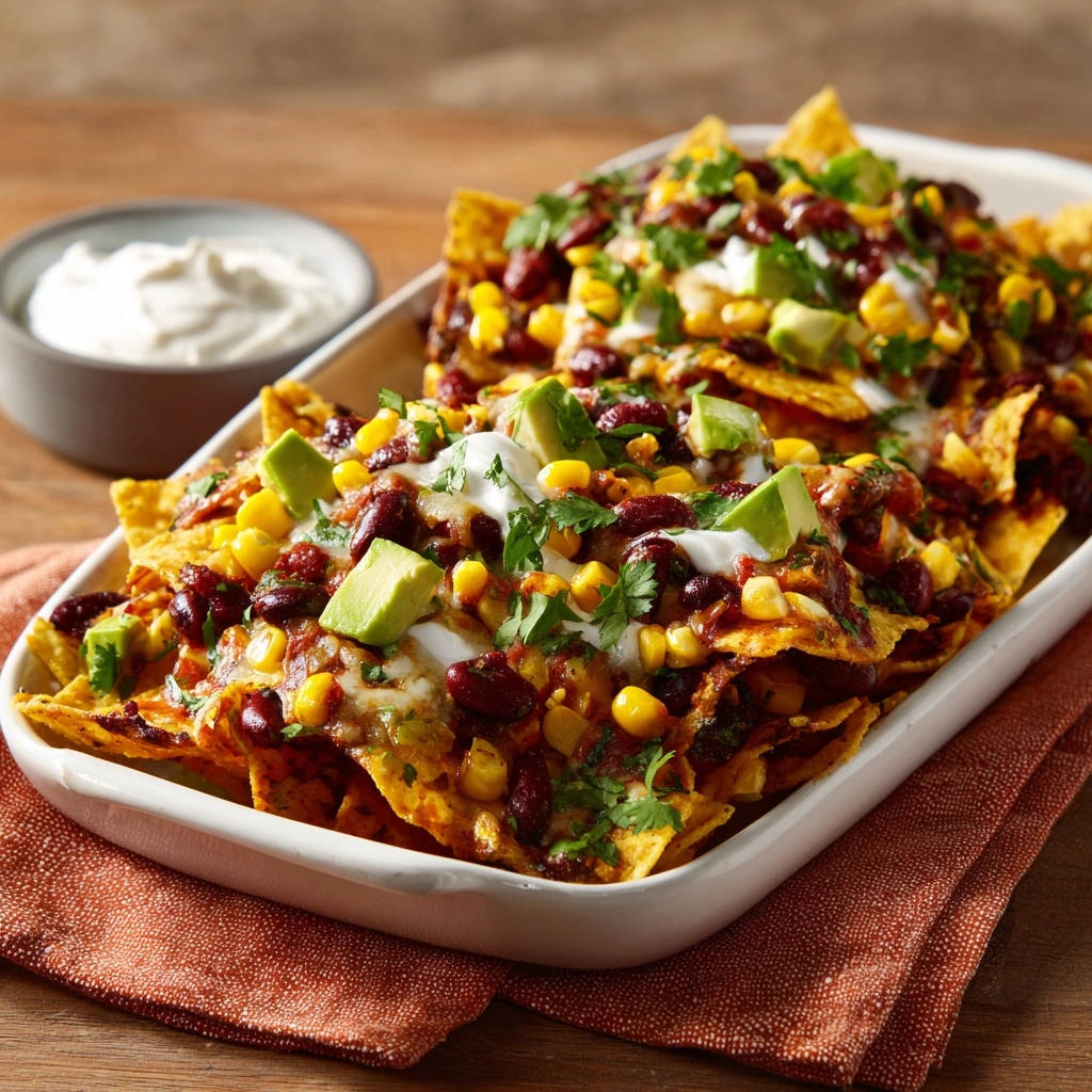 Ultimate Loaded Nachos Overhead View Loaded Toppings 1