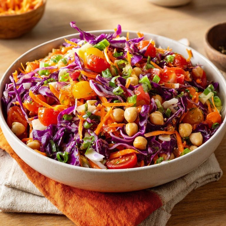 Vibrant Rainbow Chickpea Salad Overhead