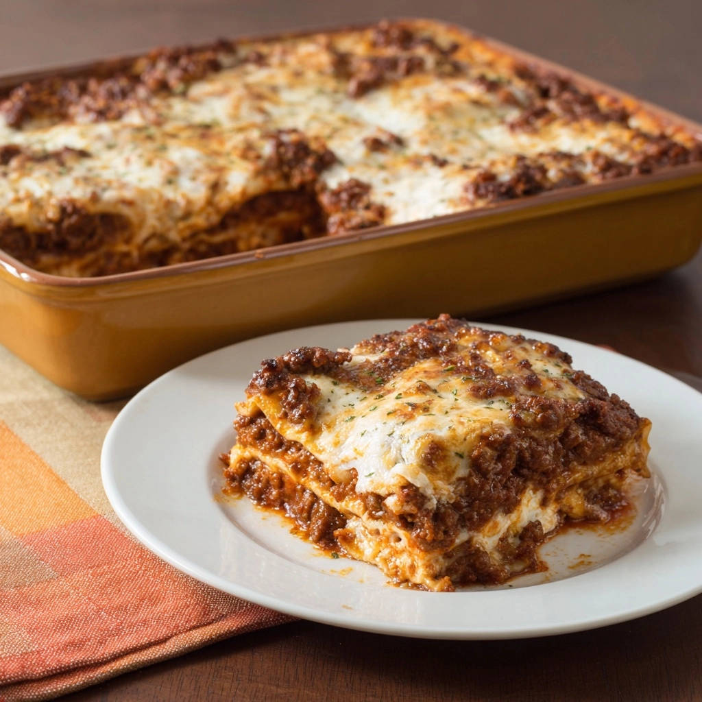 Classic Beef Lasagna Single Plated Slice 1