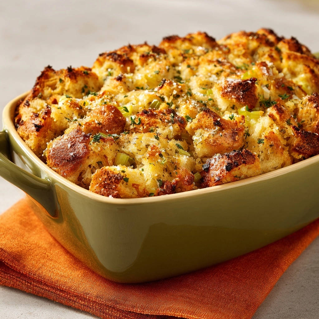 Classic Herb Stuffing Baked Golden Brown