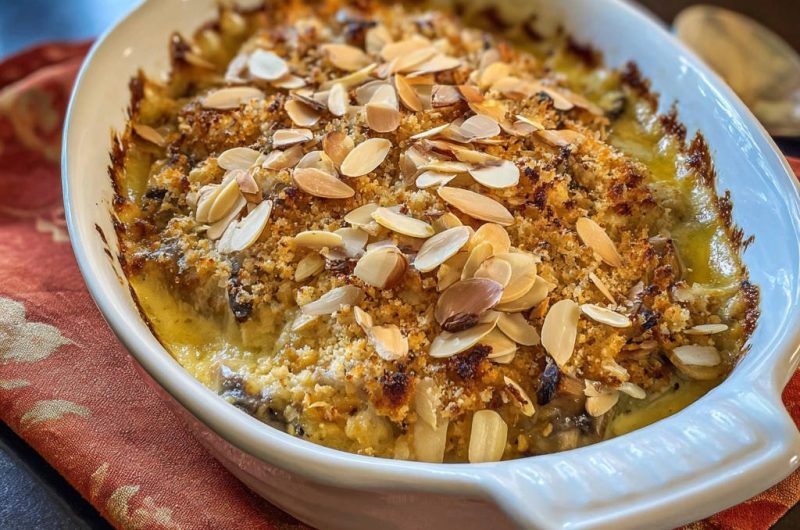 Creamy Chicken & Mushroom Crumble
