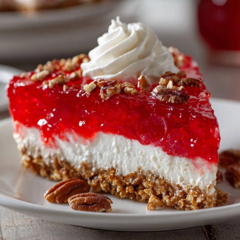 No Bake Cherry Dream Pie Close Up Cross Section