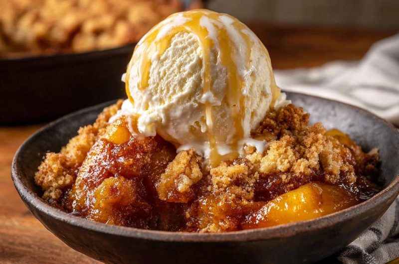 Skillet Peach Crumble