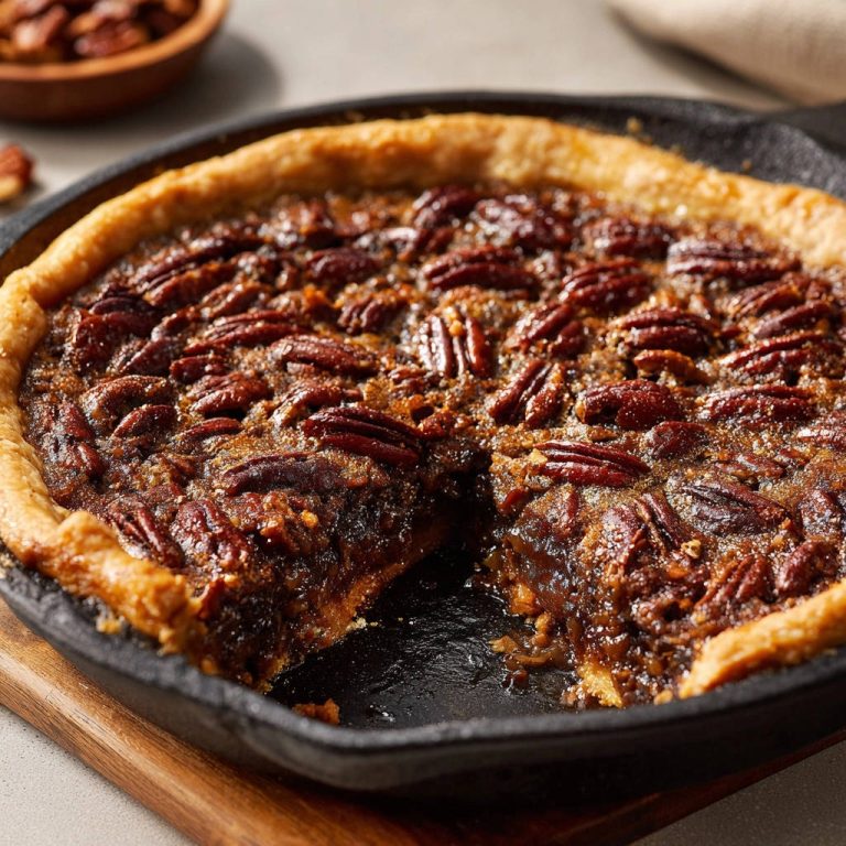 Skillet Pecan Pie Cross Section