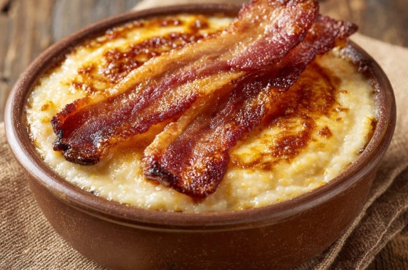 Southern Baked Grits with Crispy Bacon